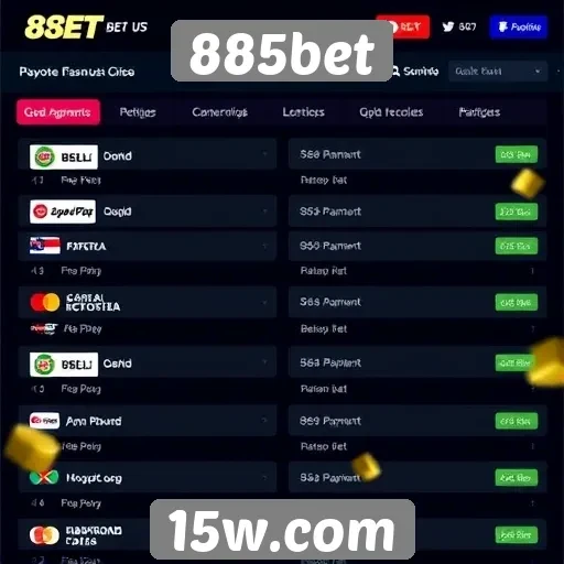 Opcões de pagamento disponíveis na 885bet