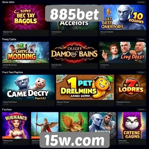 Variedade de jogos oferecidos pela plataforma 885bet